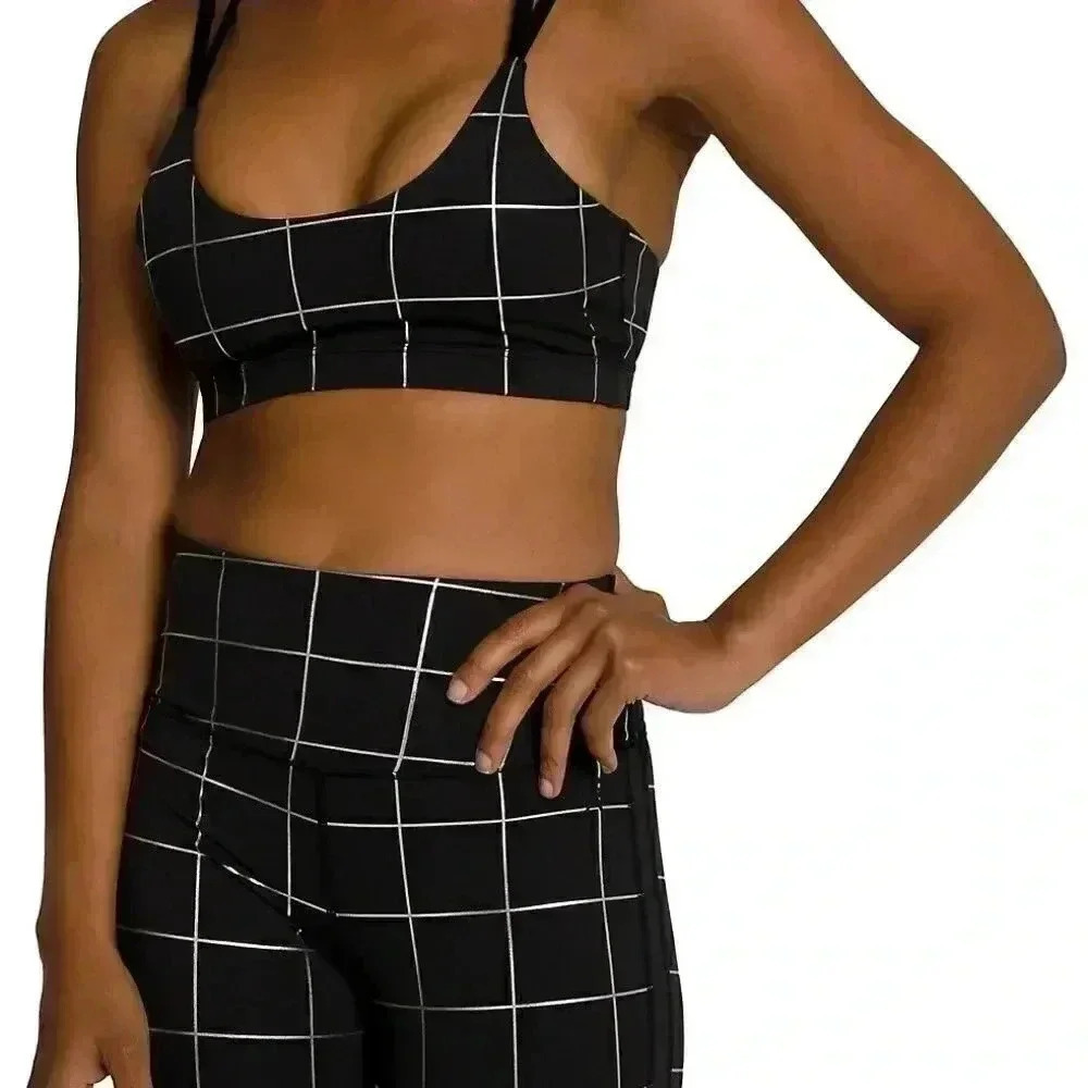 Good  American Grid Foil-Print Bra 1/S